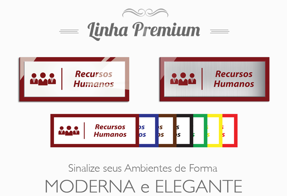 Placa Recursos Humanos - Linha Premium em Acrílico