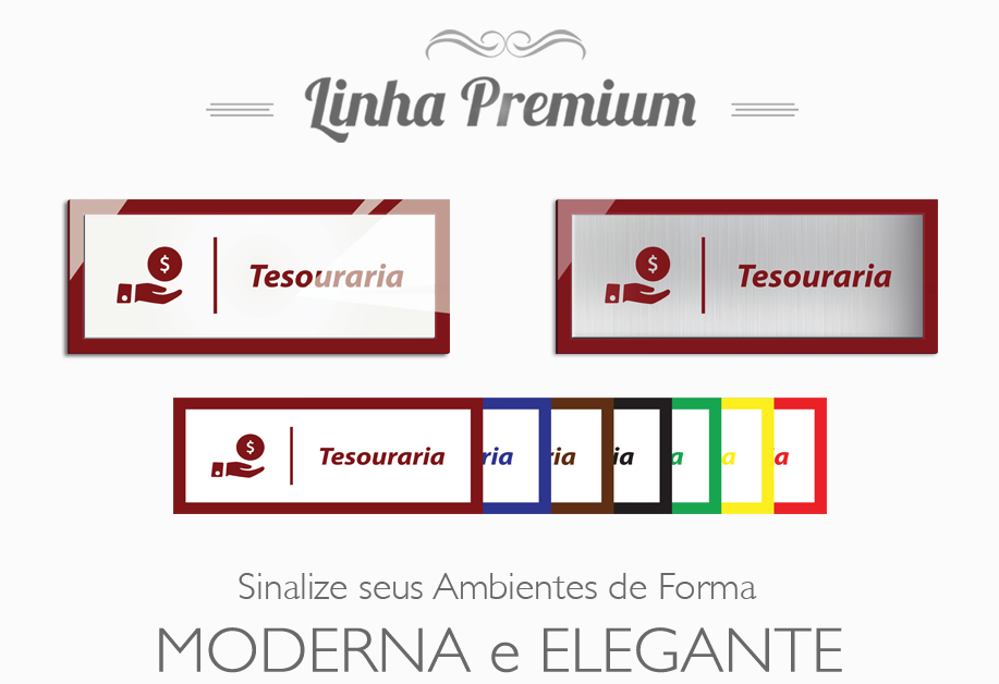 Placa Tesouraria - Linha Premium em Acrílico