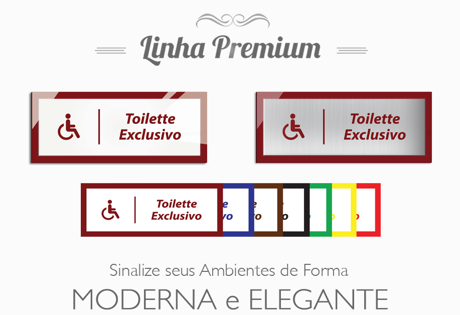Placa Toilette Exclusivo - Linha Premium em Acrílico