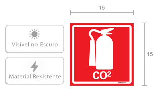 Placa Indicativa de Extintor de Incêndio CO²