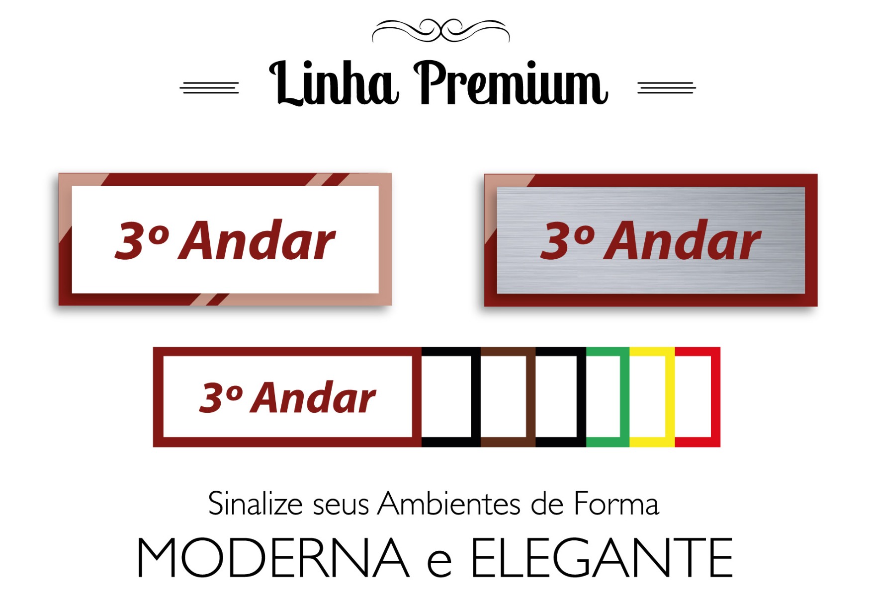 Placa Andar 3º- Linha Premium em Acrílico