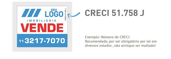 CRECI - Placa para Imobiliária Personalizada
